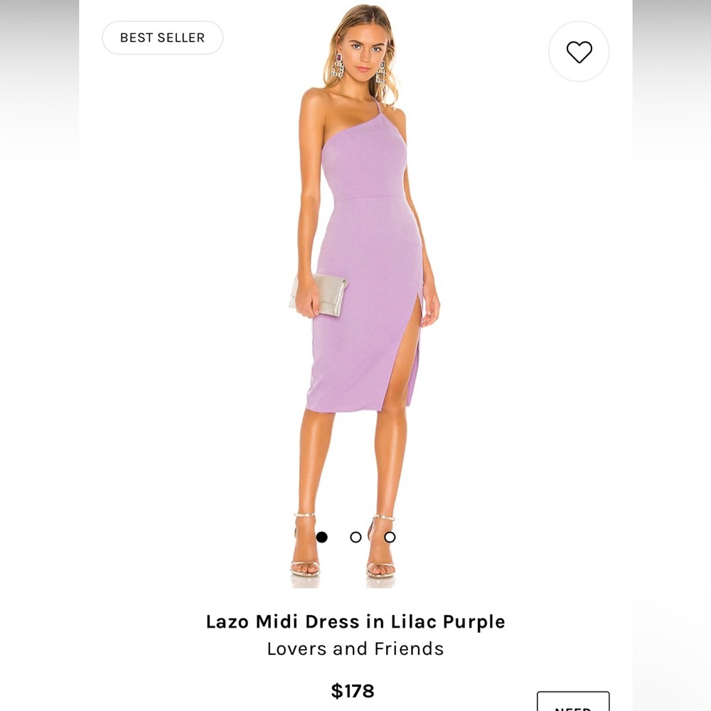 Lovers & Friends Lazo midi dress, size small. Lilac purple.